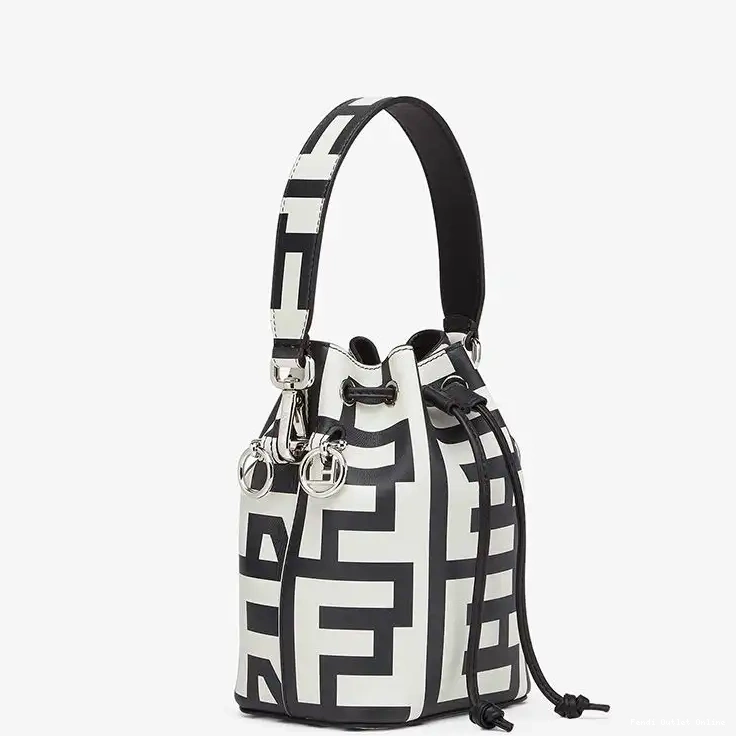 Affordable Bag Mini Capsule Fendi Bucket Mon Tresor White Roma Black In Fendi Leather 0514